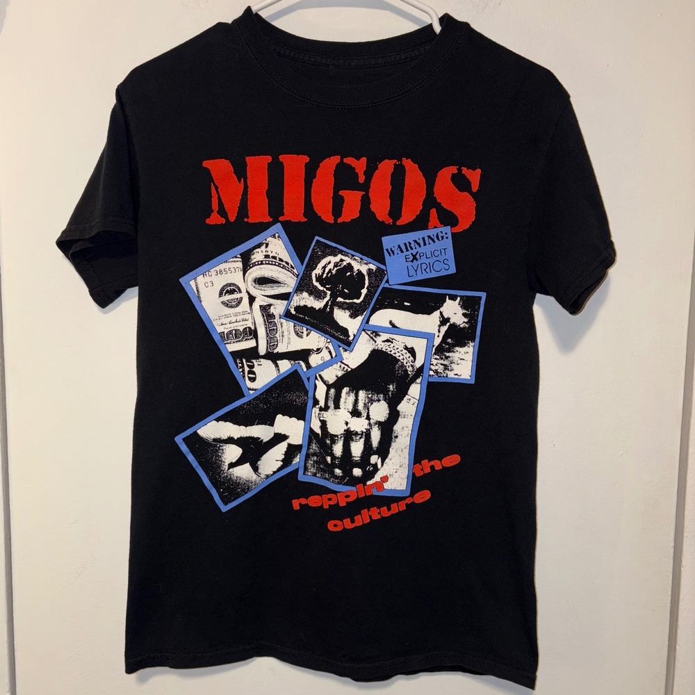 Migos T-Shirt Size S Black Reppin the Culture Graphic Tee Hip Hop Rap‎ Shirt